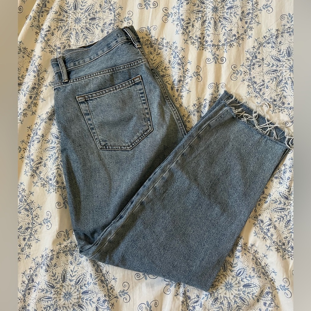 Medium wash ripped denim jeans